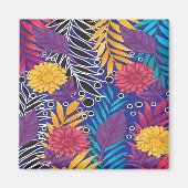 カラフル離れの花や模様 マグネット (正面)