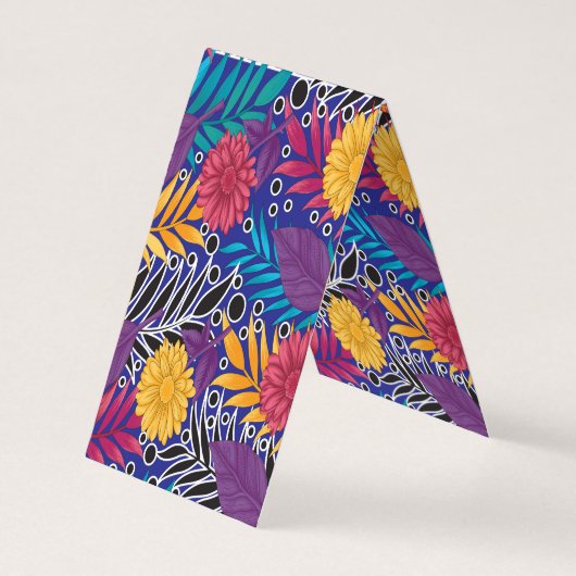 カラフル離れの花や模様 名刺 (裏面)