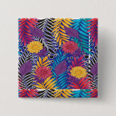 カラフル離れの花や模様 缶バッジ (正面)