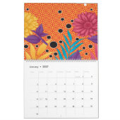 カラフル離れやの黒い背景 カレンダー (1月 2027)