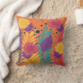 カラフル離れやの黒い背景 クッション (ブランケット)