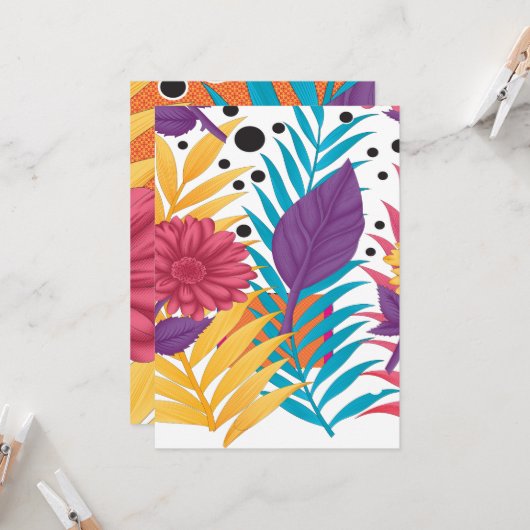 カラフル離れやの黒い背景 招待状 (正面/裏面インサイチュ)