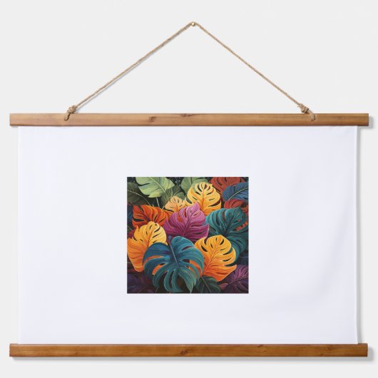 カラフル離れ木材トッピング壁タペストリー 吊り下げ型タペストリー (正面)