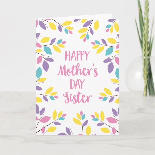 カラフル離れ母の日 カード (正面)