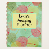 カラフル離れON GREEN パーソナライズされた SPIRAL PLANN プランナー手帳 (正面)