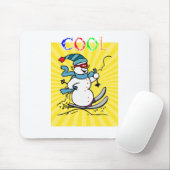 カラフル雪だるま |かわいいおもしろい雪だるま | ski マウスパッド (マウス)