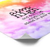 カラフル雲に高い引用文を向けるやる気を起こさせる ポスター (角)