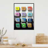 カラフル電話ボタン ポスター (キッチン)