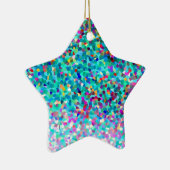 カラフル青数々の色抽象芸術絵柄 セラミックオーナメント (右)