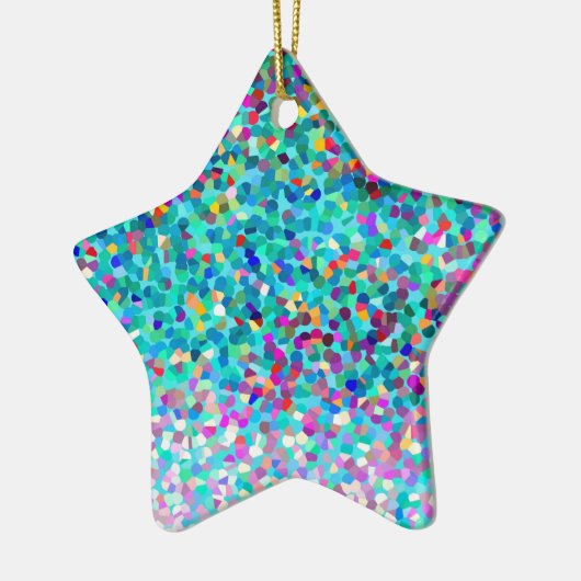 カラフル青数々の色抽象芸術絵柄 セラミックオーナメント (左)