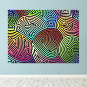 カラフル非対称抽象芸術形状 キャンバスプリント (インサイチュ (ウッドフロア))