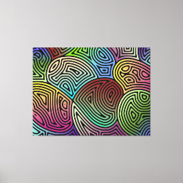 カラフル非対称抽象芸術形状 キャンバスプリント