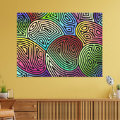 カラフル非対称抽象芸術形状 キャンバスプリント (インサイチュ (リビング))