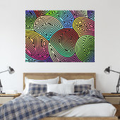 カラフル非対称抽象芸術形状 キャンバスプリント (インサイチュ (寝室))