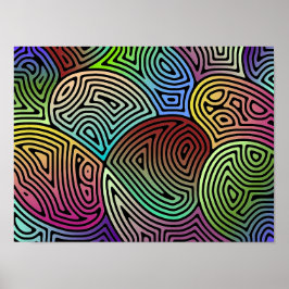 カラフル非対称抽象芸術形状 ポスター