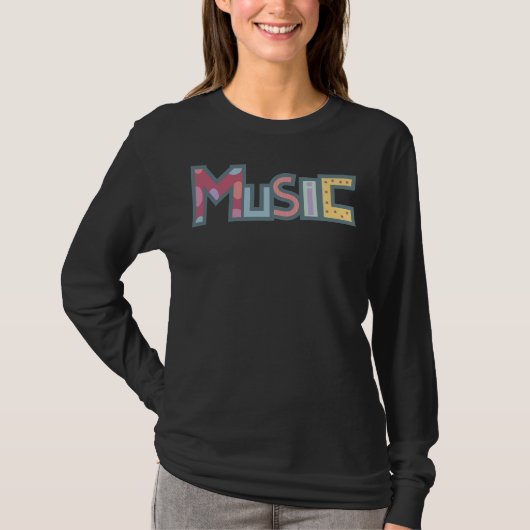 カラフル音楽シール Tシャツ (正面)