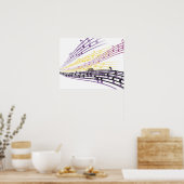 カラフル音楽ノート ポスター (キッチン)