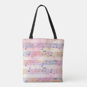 カラフル音符トレブルクレフ、 音符記号ミュージシャンミュージカル トートバッグ (裏面)