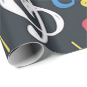 カラフル音符パターンミュージシャンミュージカル ラッピングペーパー (ロールコーナー)