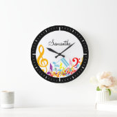 カラフル音符 ラージ壁時計 (ホーム)