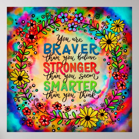 カラフル頭が切れるブラバー・ストラインスパイアンの引用文 ポスター (正面)