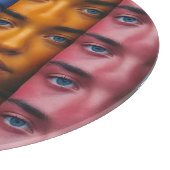 カラフル顔パターン カッティングボード (角)