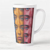 カラフル顔パターン カフェラテマグ (右)