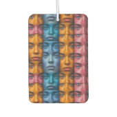 カラフル顔パターン カーエアーフレッシュナー (正面)