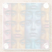 カラフル顔パターン ガラスコースター (裏面)