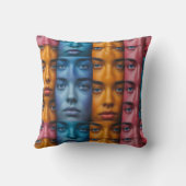 カラフル顔パターン クッション (裏面)