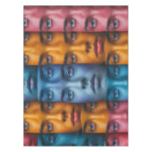 カラフル顔パターン テーブルクロス (正面)