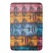 カラフル顔パターン バスマット (正面縦)