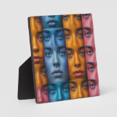 カラフル顔パターン フォトプラーク (正面)