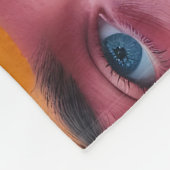 カラフル顔パターン フリースブランケット (角)