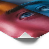 カラフル顔パターン ポスター (コーナー)