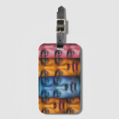 カラフル顔パターン ラゲッジタグ (正面縦)
