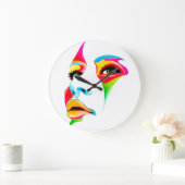 カラフル顔丸（大）壁時計 ラージ壁時計 (ホーム)