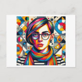 カラフル顔 ポストカード (正面)