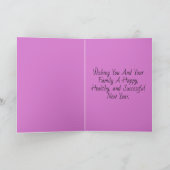 カラフル風船ハッピーニューイヤーパーソナライズされたカード カード (内部)