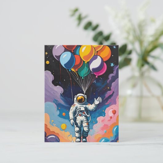 カラフル風船宇宙 ポストカード (スタンド正面)