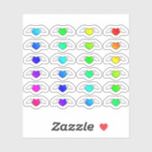 カラフル飛んでいるハート翼の形をした小さなハート シール (シート)