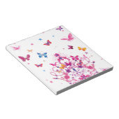 カラフル飛んでいる冠プリント付き蝶/G ノートパッド (アングル)