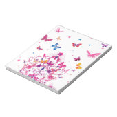 カラフル飛んでいる冠プリント付き蝶/G ノートパッド (回転)