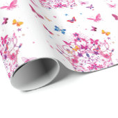 カラフル飛んでいる冠プリント付き蝶/G ラッピングペーパー (ロールコーナー)