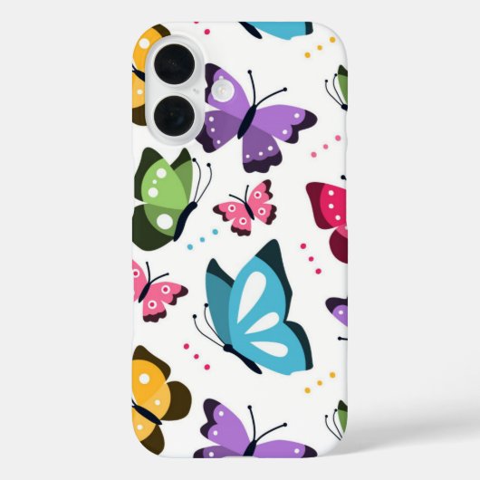 カラフル飛んでいる蝶 Case-Mate iPhoneケース (裏面)