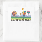 カラフル飛んでいる風船の贈り物 – 熱気球 長方形シール (バッグ)