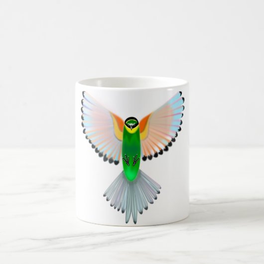 カラフル飛んでいる鳥 コーヒーマグカップ (中央)