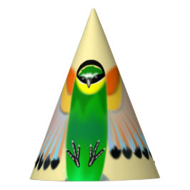 カラフル飛んでいる鳥 パーティーハット