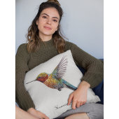 カラフル飛んでいるHummingbird pointillisisも クッション