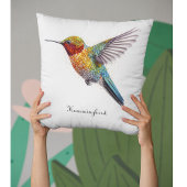 カラフル飛んでいるHummingbird pointillisisも クッション